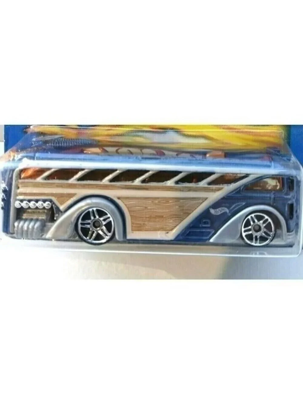 Vintage Die Cast Hot Wheels 2000 SURFIN SCHOOL BUS 1/64 Collector #181 Tan Blue